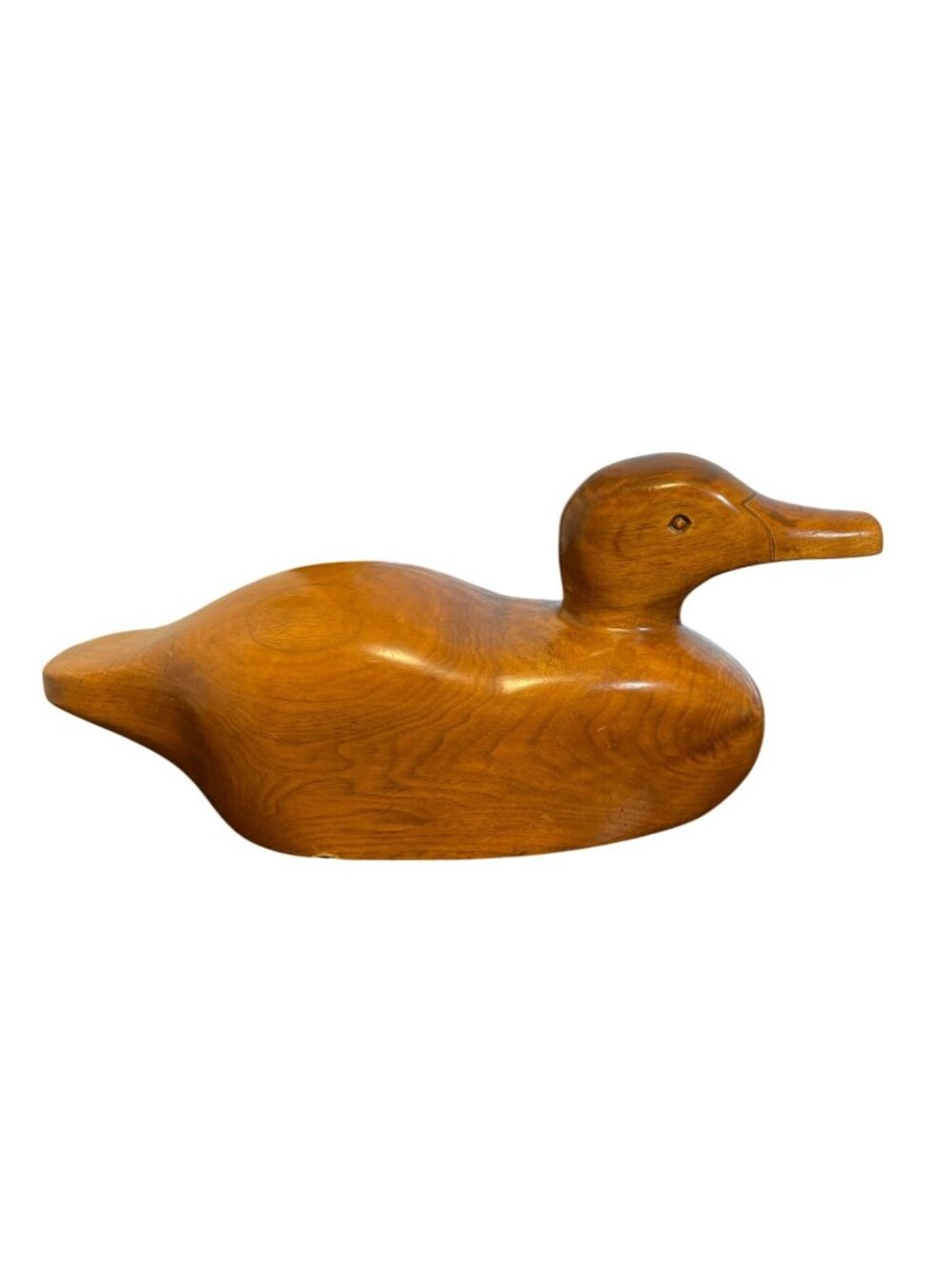 Handmade Vintage Wooden Duck 1980 Signed GWA - Natural Grain Waterfowl Art
